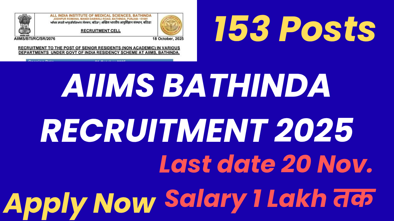 AIIMS BATHINDA RECRUITMENT 2025