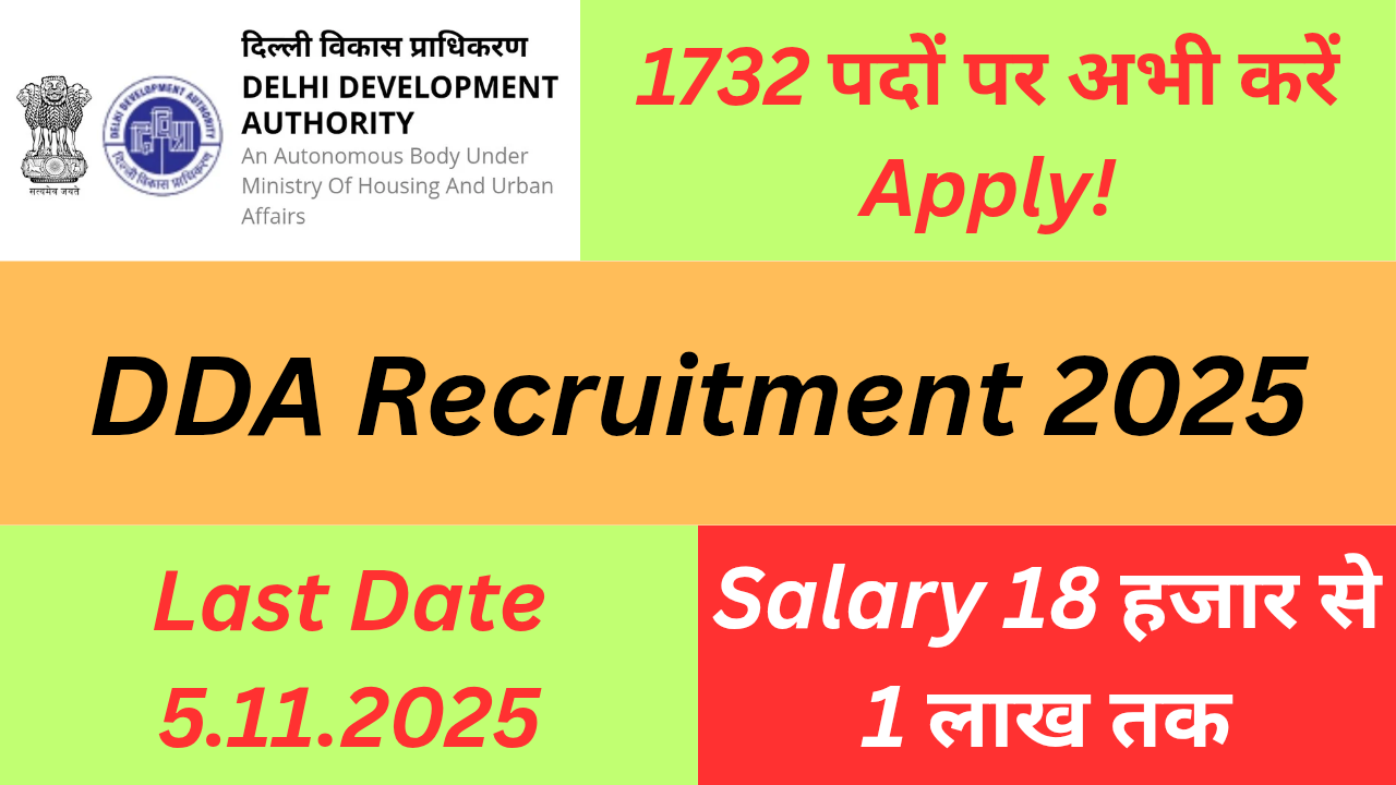 DDA Recruitment 2025