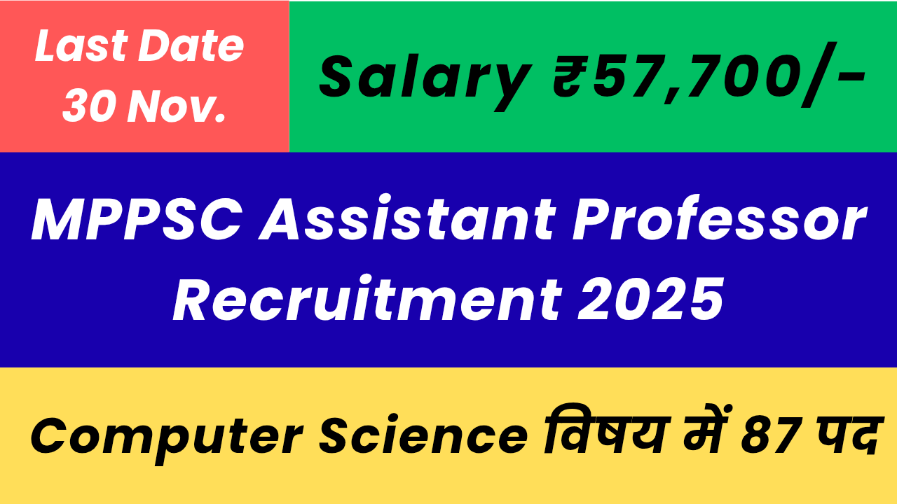 Mppsc Assistant Professor Recruitment 2025
