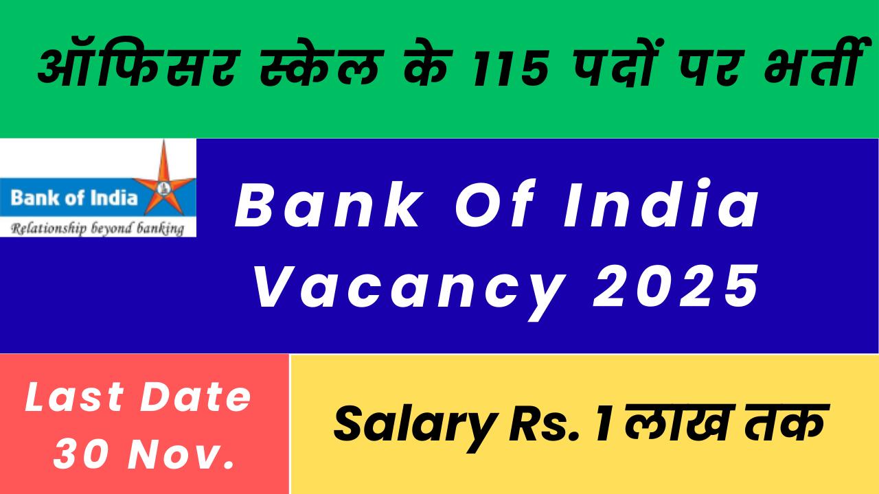Bank Of India Vacancy 2025