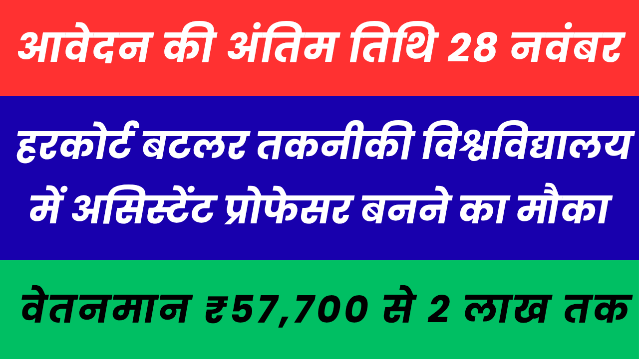 असिस्टेंट प्रोफेसर HBTU Vacancy 2025