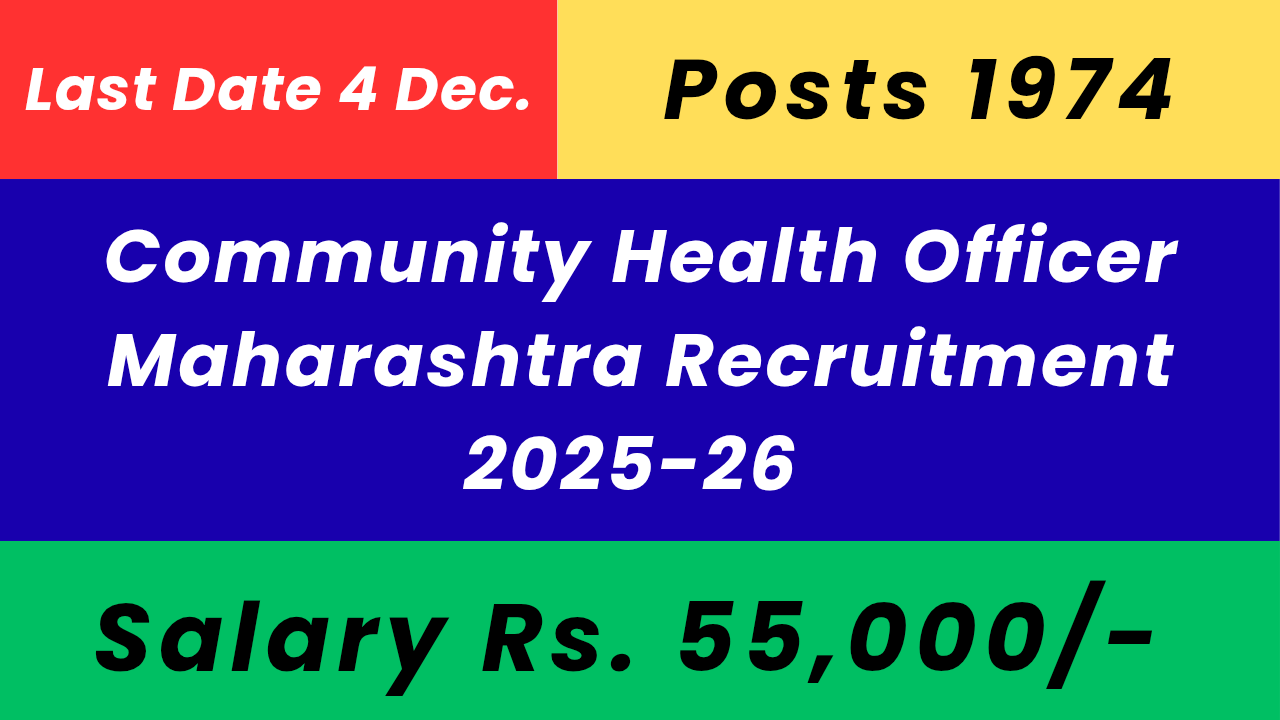 Community Health Officer Maharashtra Recruitment 2025-26