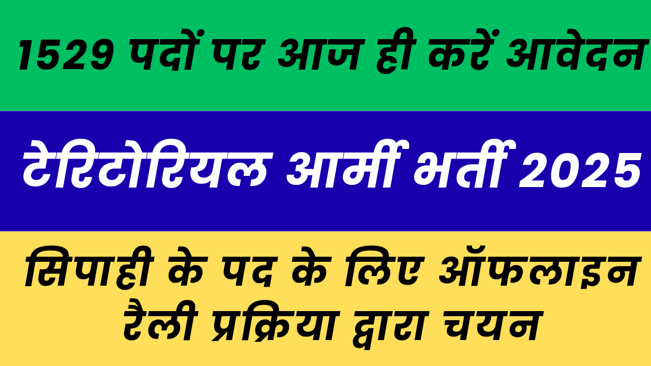 टेरिटोरियल आर्मी भर्ती 2025